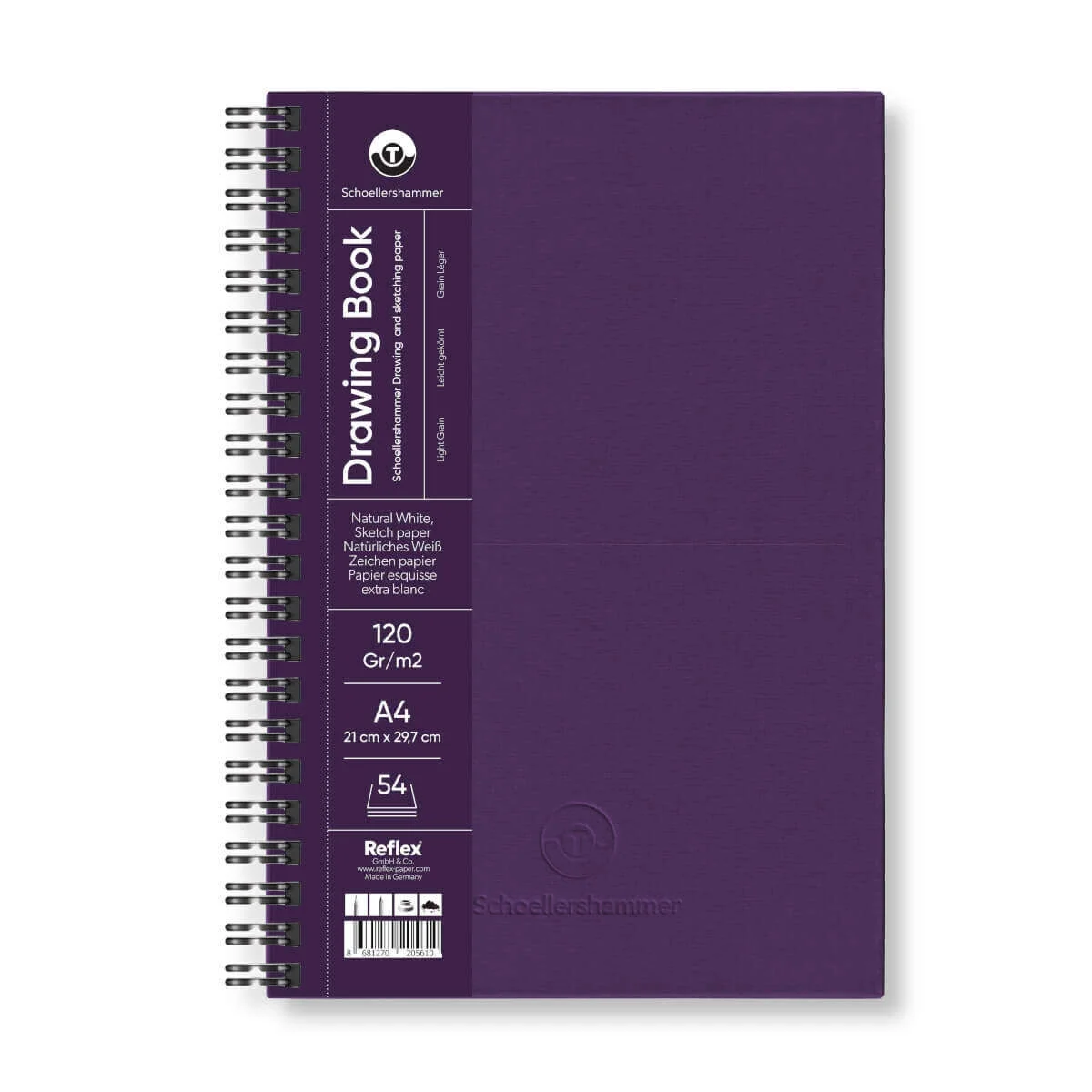 Schoellershammer Drawing Pad Sert Kapak Eskiz Çizim Defteri 120 gr. A4 54 yaprak MOR