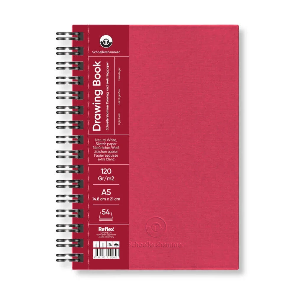 Schoellershammer Drawing Pad Sert Kapak Eskiz Çizim Defteri 120 gr. A5 54 yaprak BORDO