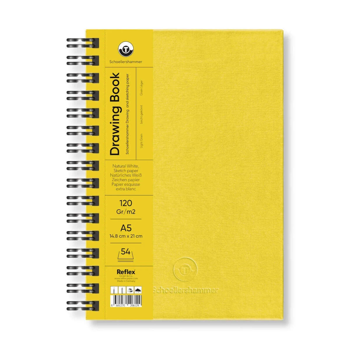 Schoellershammer Drawing Pad Sert Kapak Eskiz Çizim Defteri 120 gr. A5 54 yaprak SARI