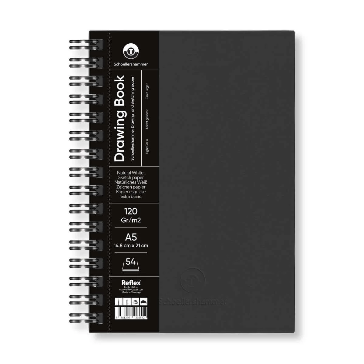 Schoellershammer Drawing Pad Sert Kapak Eskiz Çizim Defteri 120 gr. A5 54 yaprak SİYAH