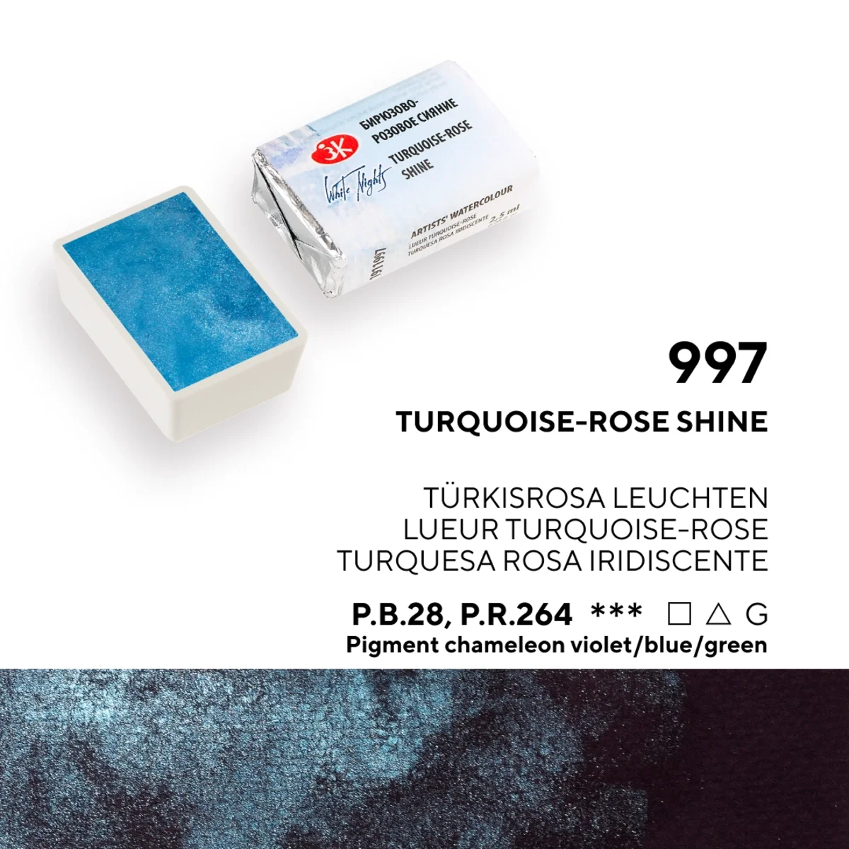 St. Petersburg White Nights Tam Tablet Sulu Boya 997 Turquoise - Rose Shine