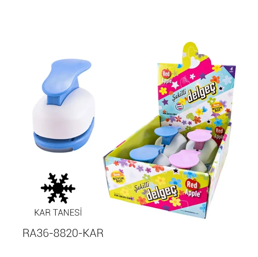 Red Apple Mega Boy Şekilli Delgeç Şekilgeç 2'' (5 cm.) KAR TANESİ