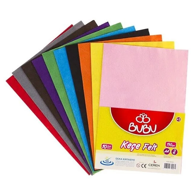 Bu-Bu Keçe 20x30 Cm.10 Renk 10'Lu (BUBU-KE0001)