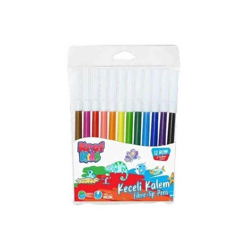 Kraf Kids Keçeli Boya Kalemi 12 Renk