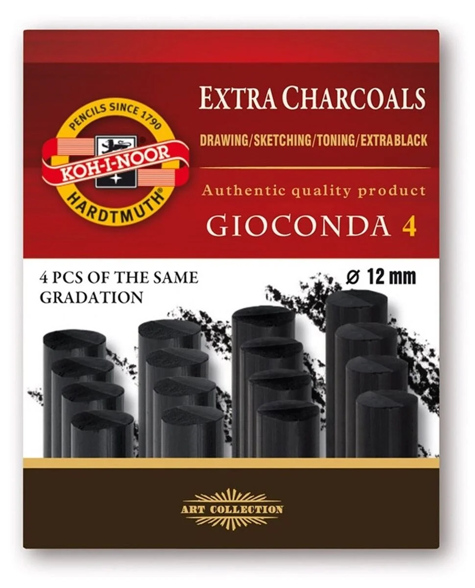 Koh-i Noor Extra Charcoal Kalın Kömür Füzen Seti 4'lü