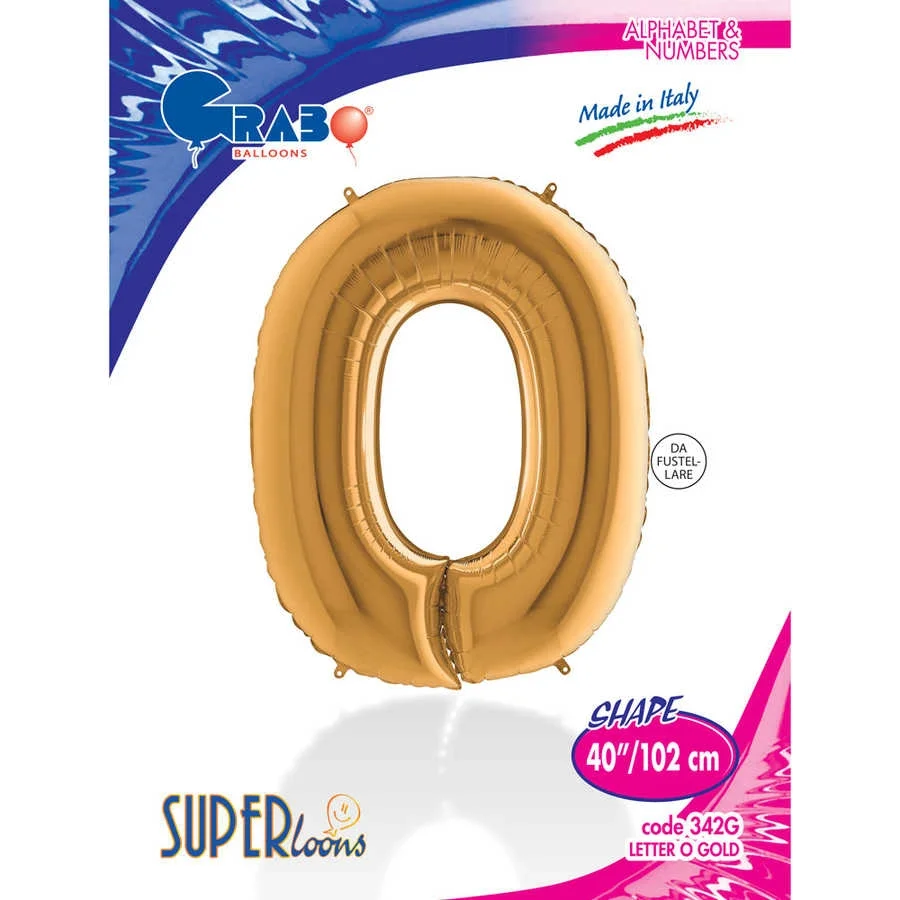 O Harf Grabo Altın Folyo Balon 40"