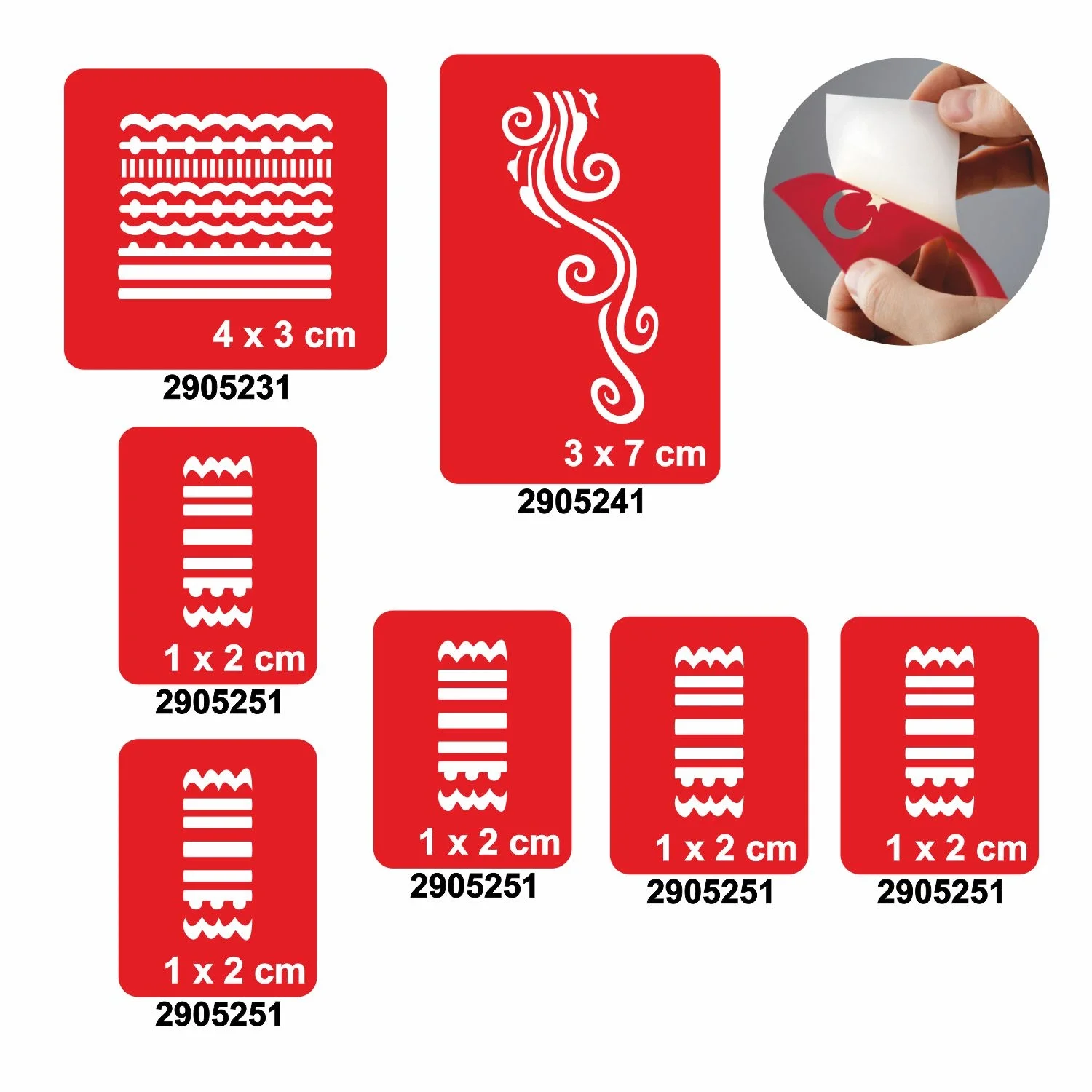 Çizgisel Motif 5'li Set Geçici Dövme Kına Şablonu