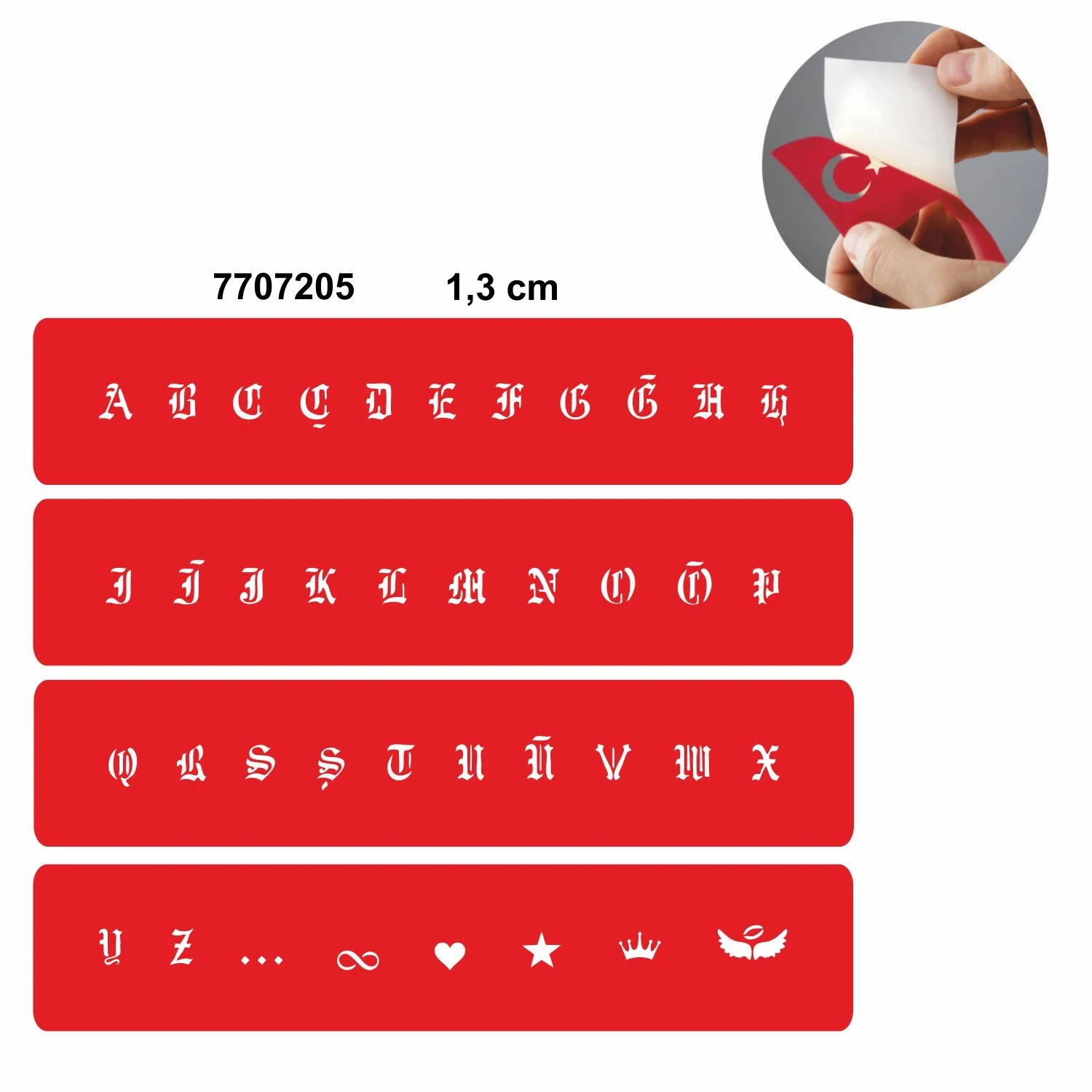 Küçük Boy Gotik Font Harf Şablonu Yazı Şablonu