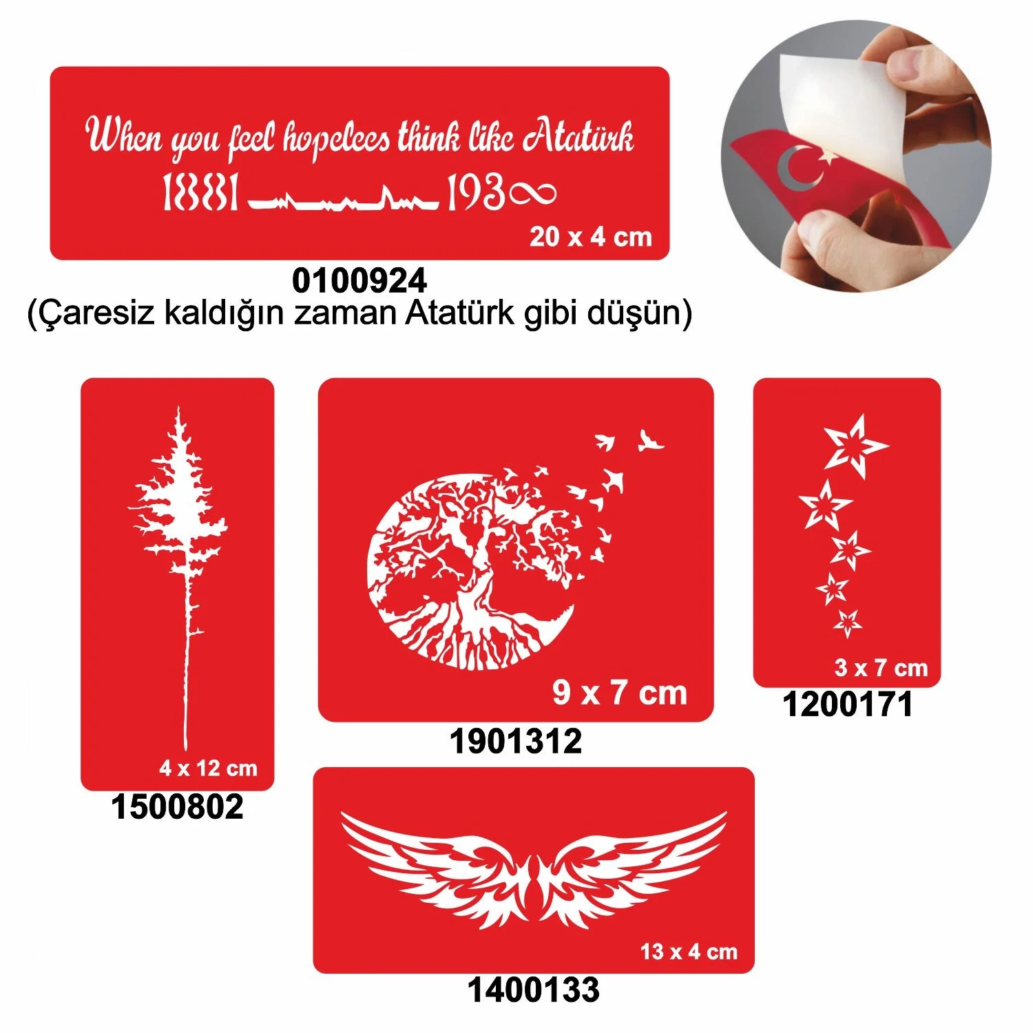 Ağaçlar 5'li Set Geçici Dövme Kına Şablonu
