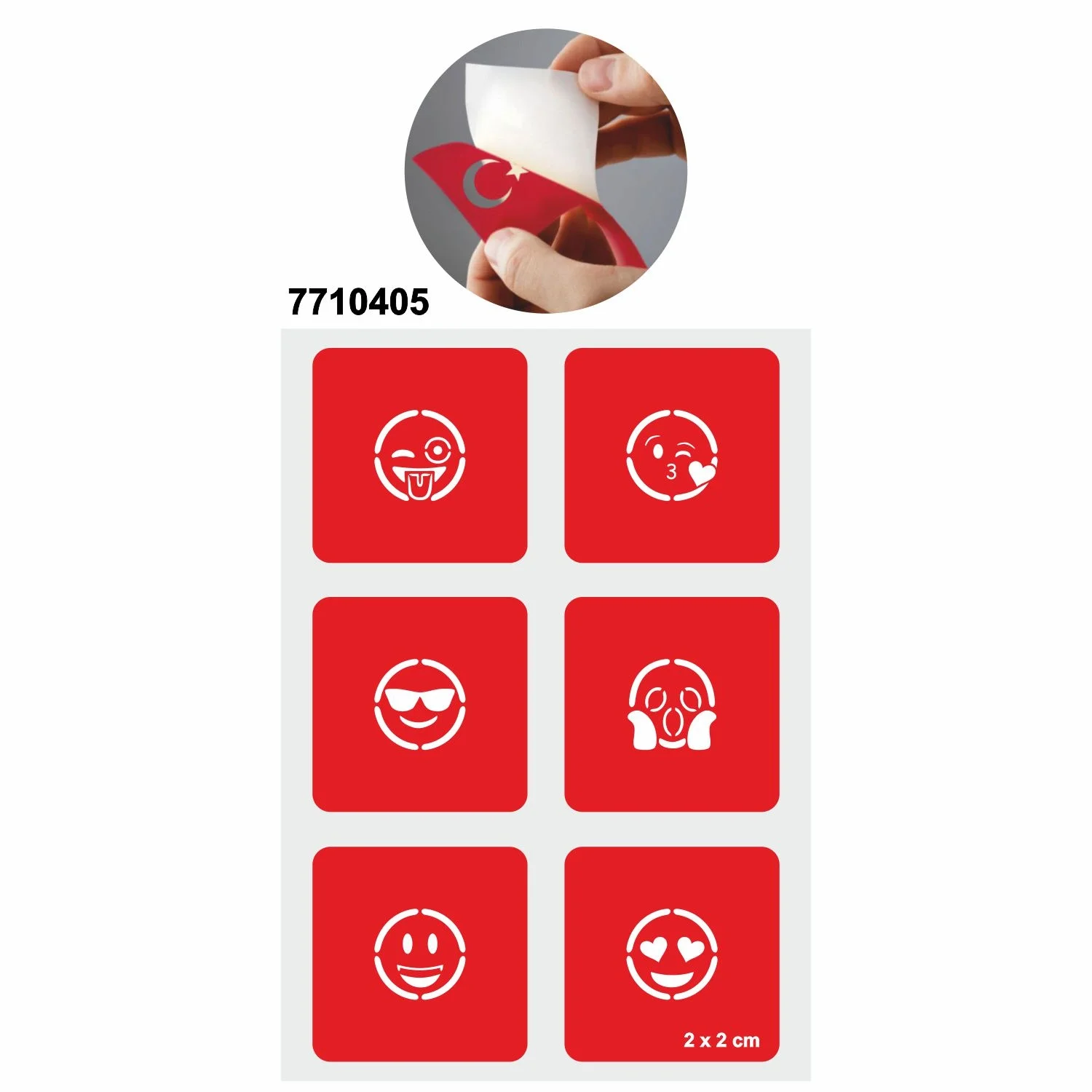 Sevimli Emojiler 5'li Set Geçici Dövme Kına Şablonu