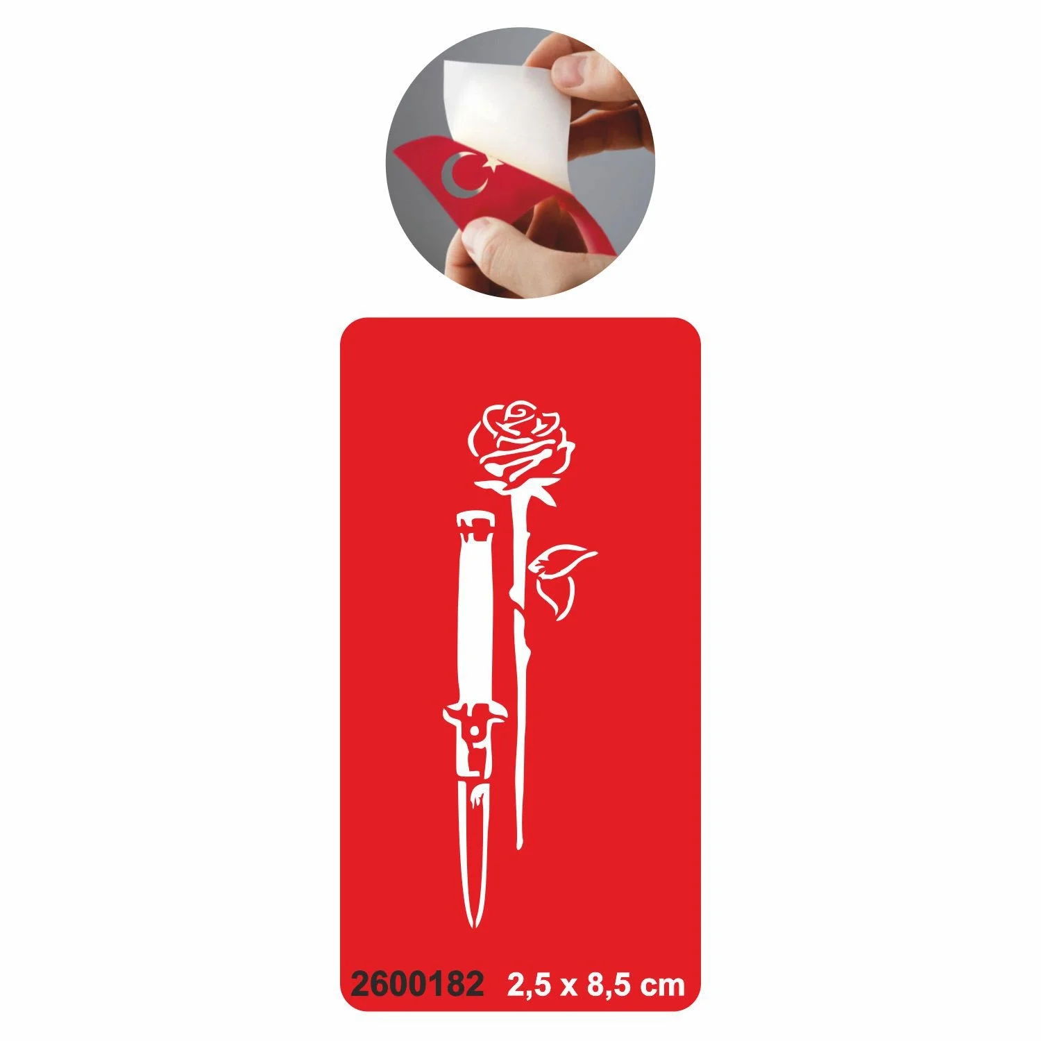 Bıçak Ve Gül  Tattoo Geçici Dövme Şablonları Kına Kalıpları