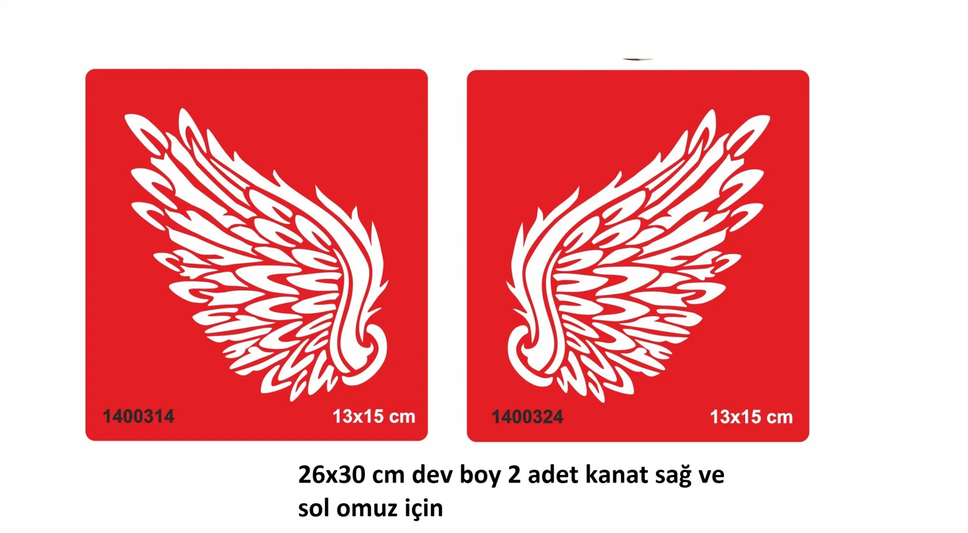 Dev Boy 2 Adet Kanat Sağ ve Sol Omuz Geçici Dövme Şablonu