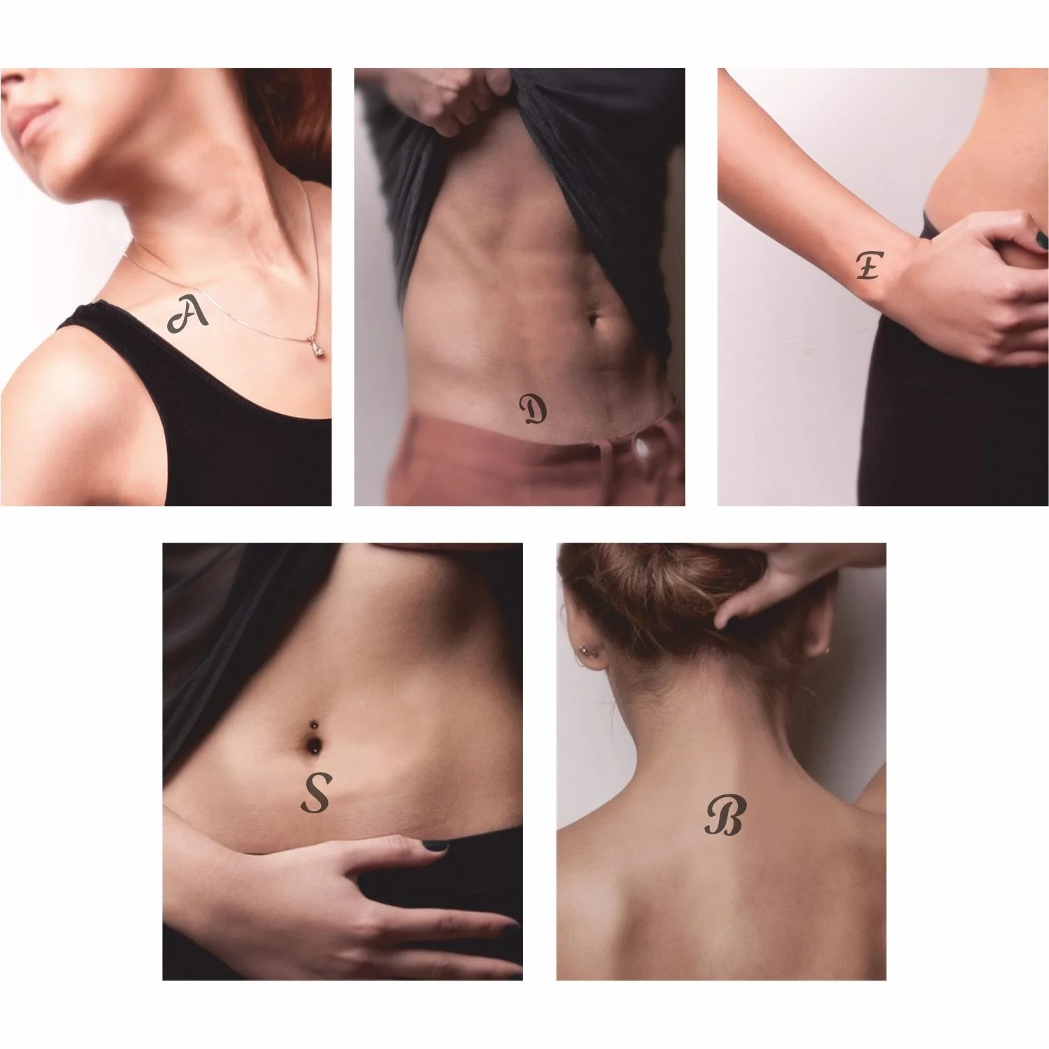 Seçtiğiniz 1 Adet Harf Şablonu Tattoo Geçici Dövme Şablonları Kına Kalıpları