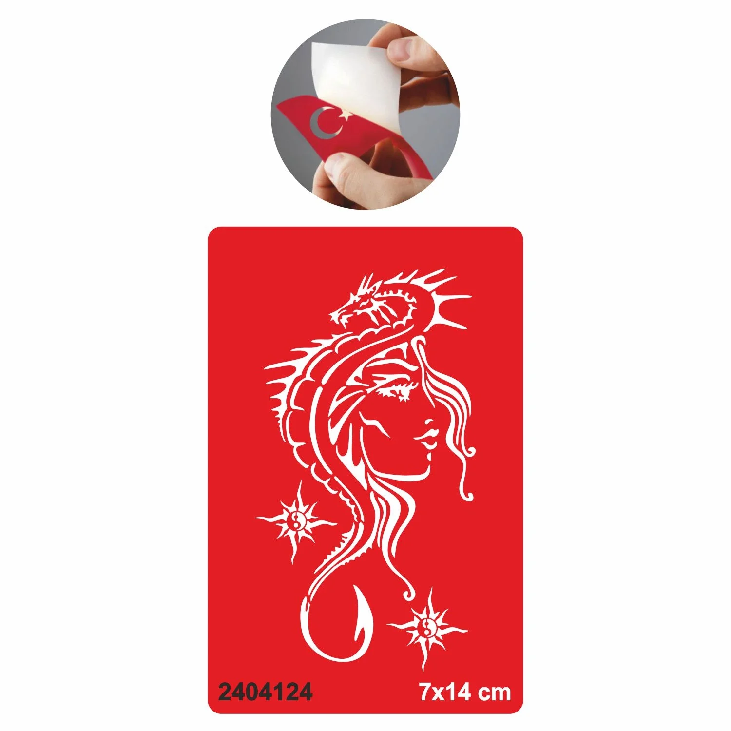 Kadın Ve Dragon Tattoo Geçici Dövme Şablonları Kına Kalıpları