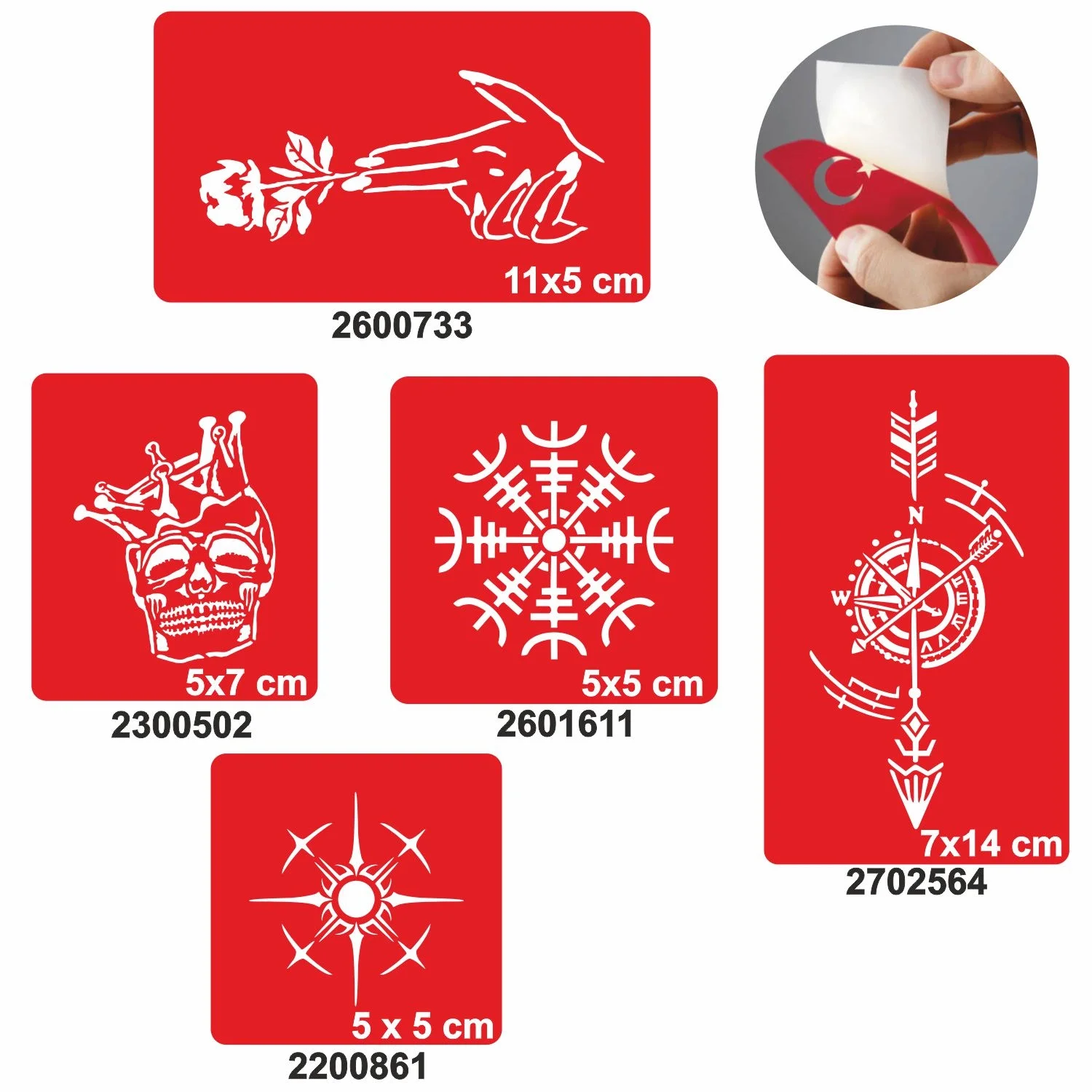 Kaşif Desenleri Set Geçici Dövme Kına Şablonu