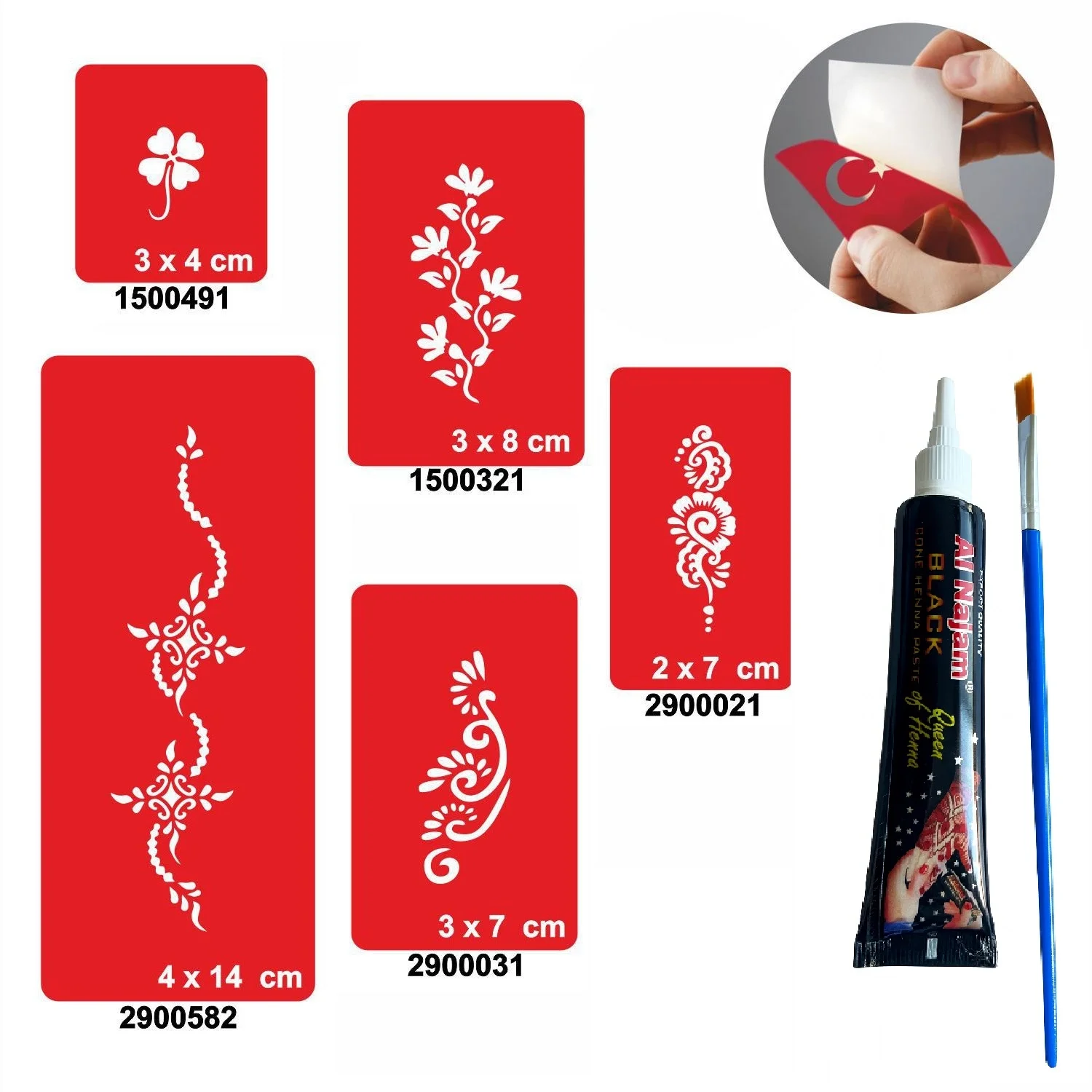 El Ayak Süsleme Desenleri Kına ile Geçici Dövme Yapma Seti