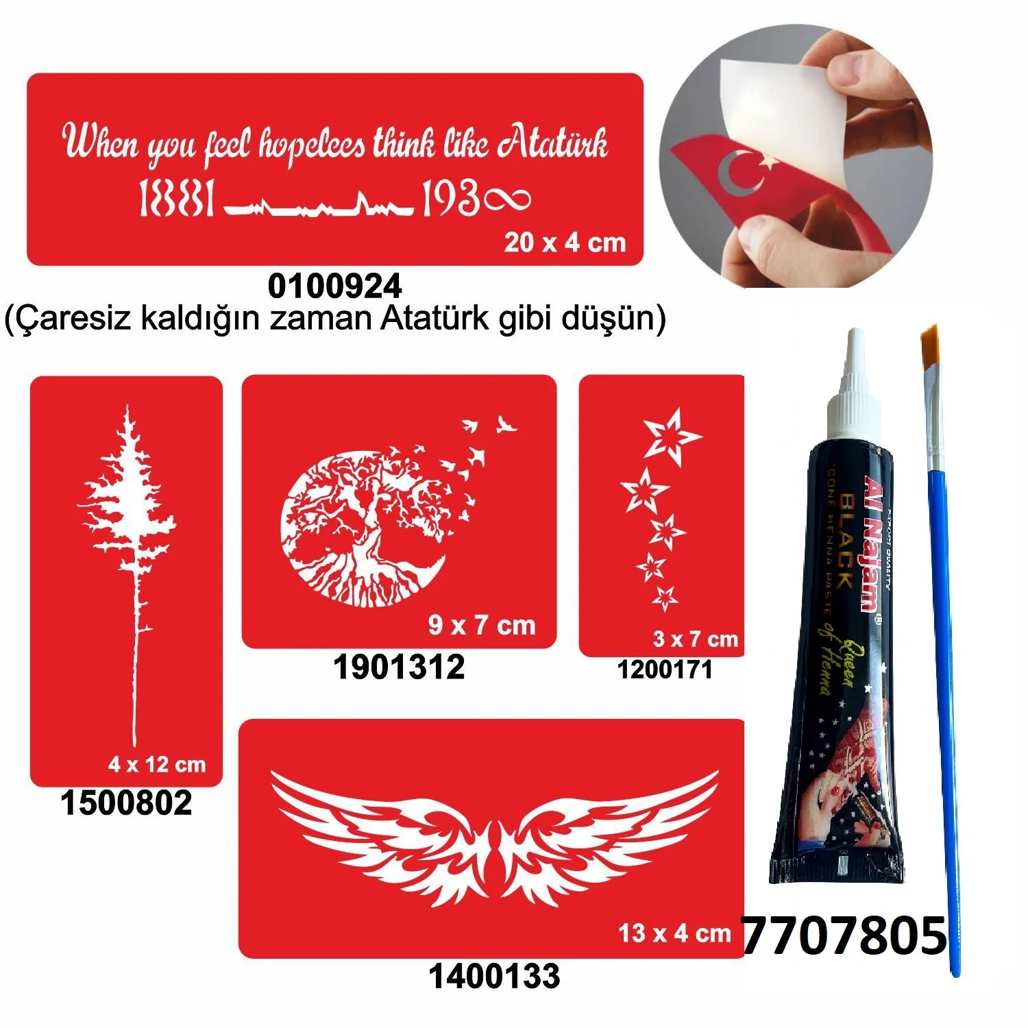 Doğa Desenleri Hint Kınası ile Geçici Dövme Yapma Seti