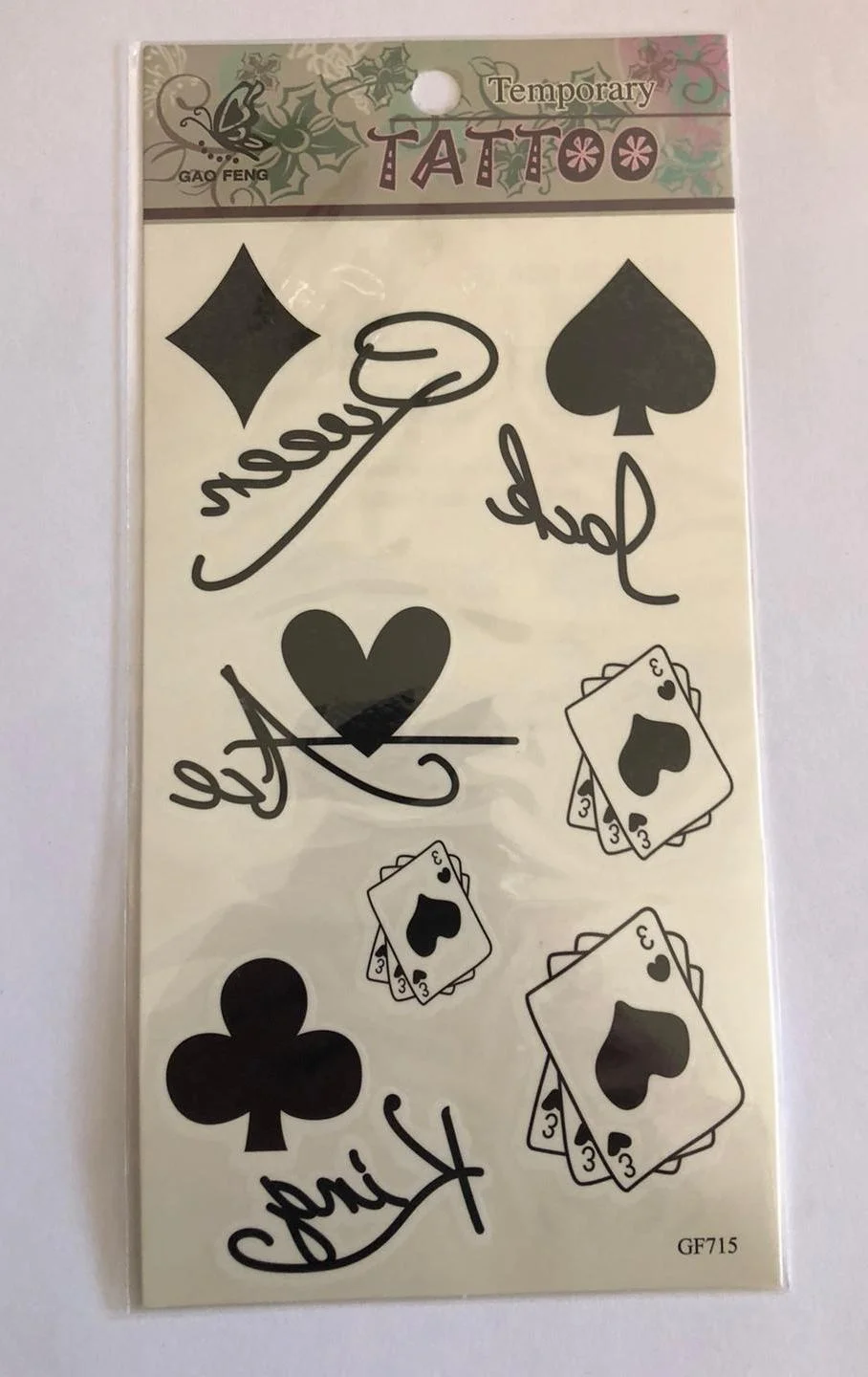 İskambil  Yapıştırma Sticker Dövme Geçici Dövme Temporary Tattoos