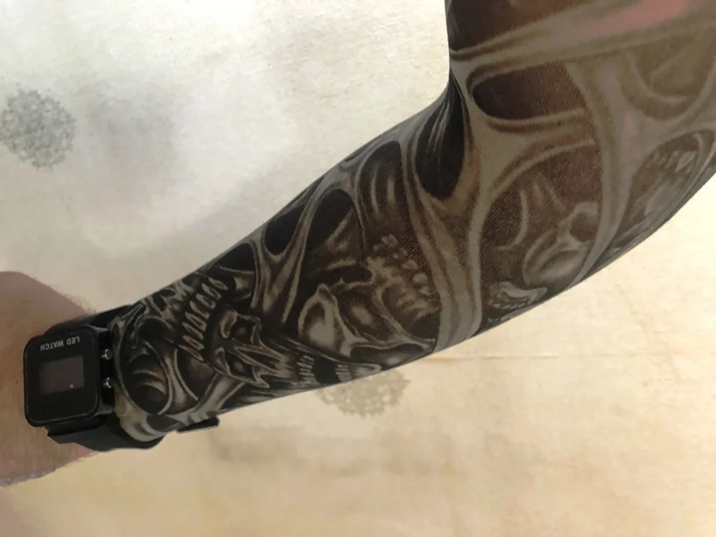 Çift Kol Giyilebilir Dövme İskelet Desenler Tattoo Sleeve