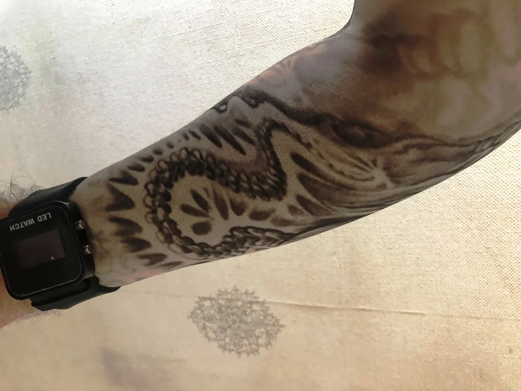 Çift Kol Giyilebilir Dövme Sarmal Desenler Tattoo Sleeve