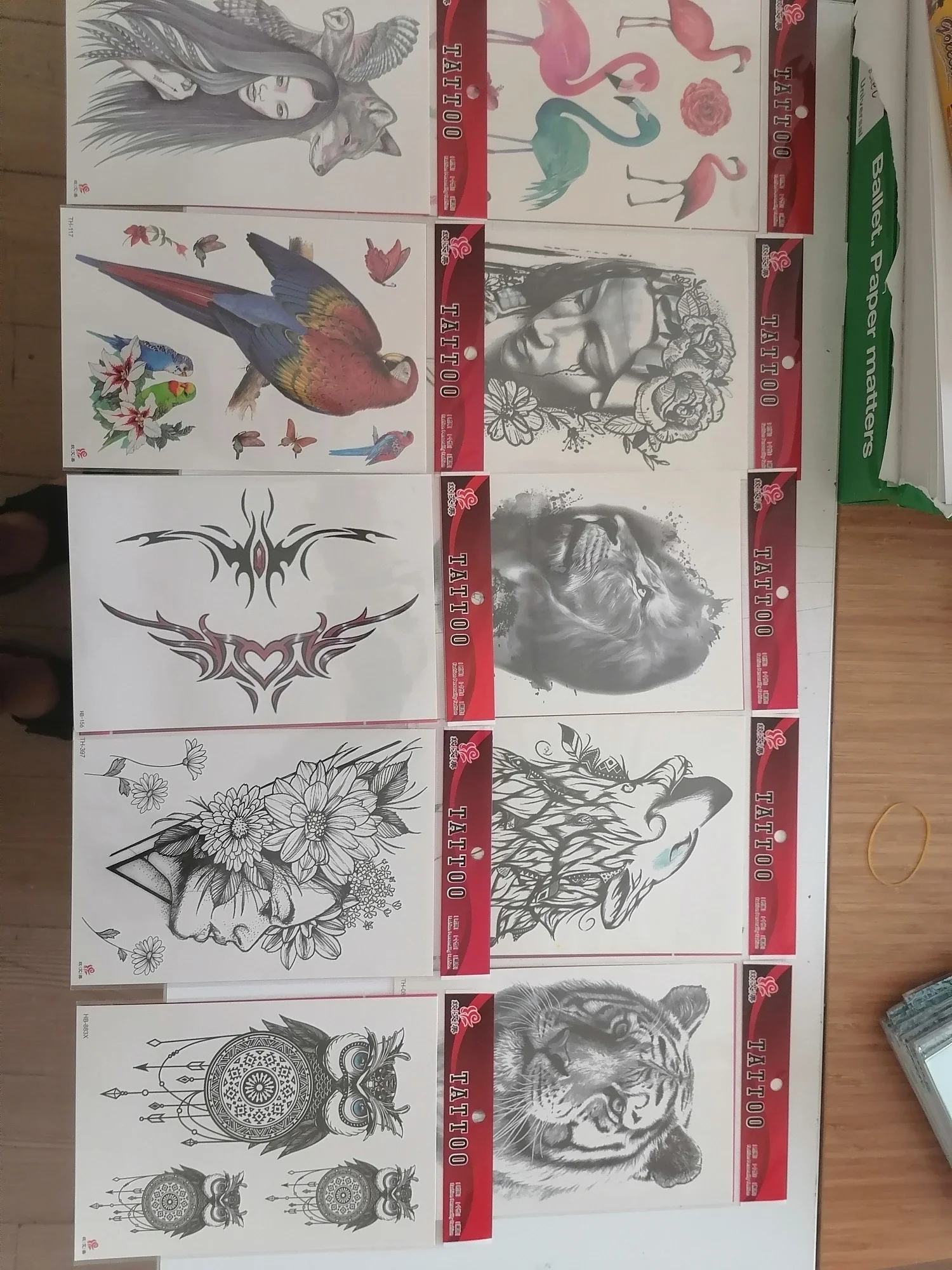 10 Adet Yapıştırma Dövme Büyük Boy 20x15 cm