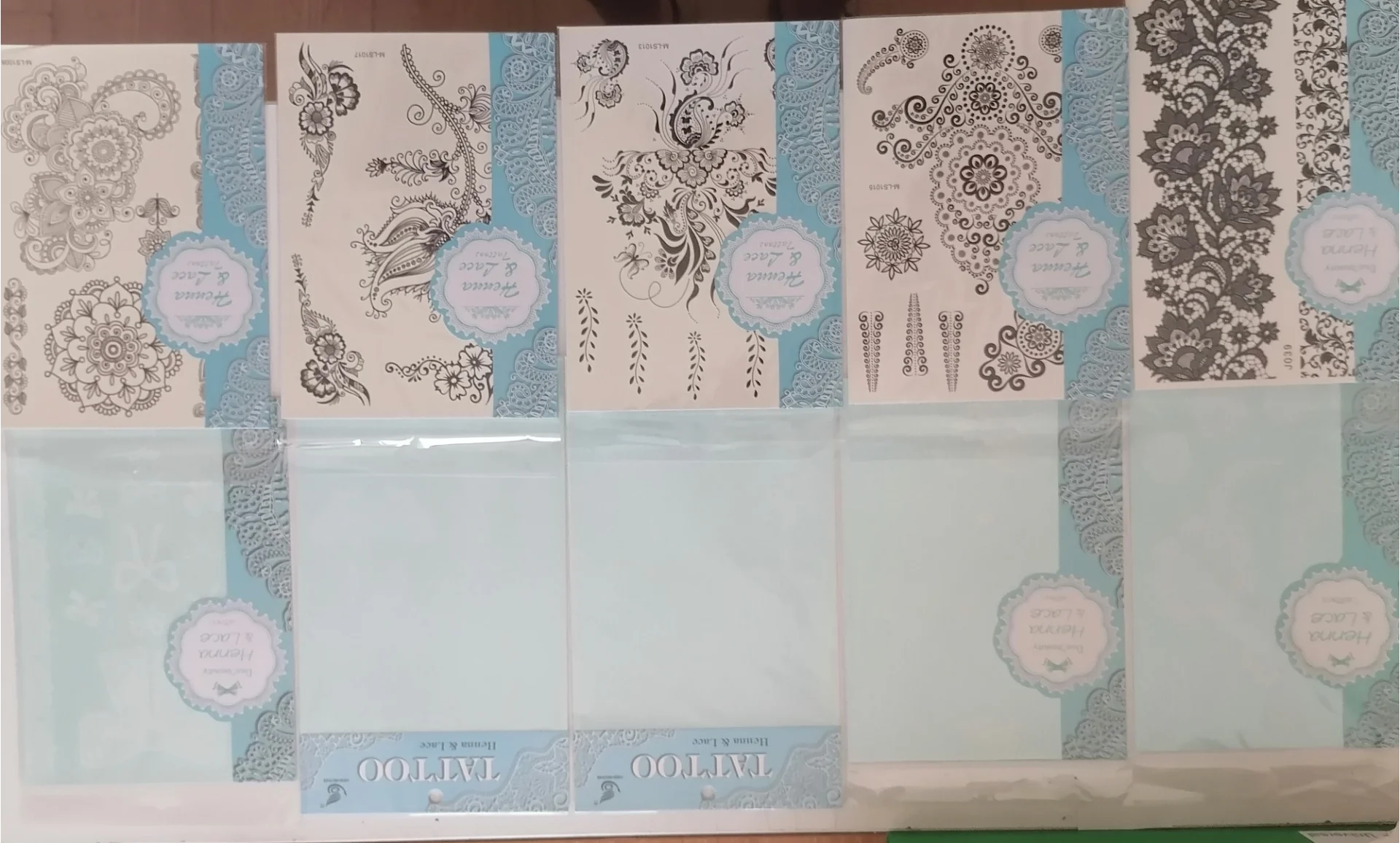 10 Adet Beyaz Kına ve Siyah Kına Dövmesi Büyük Boy 20x15 cm