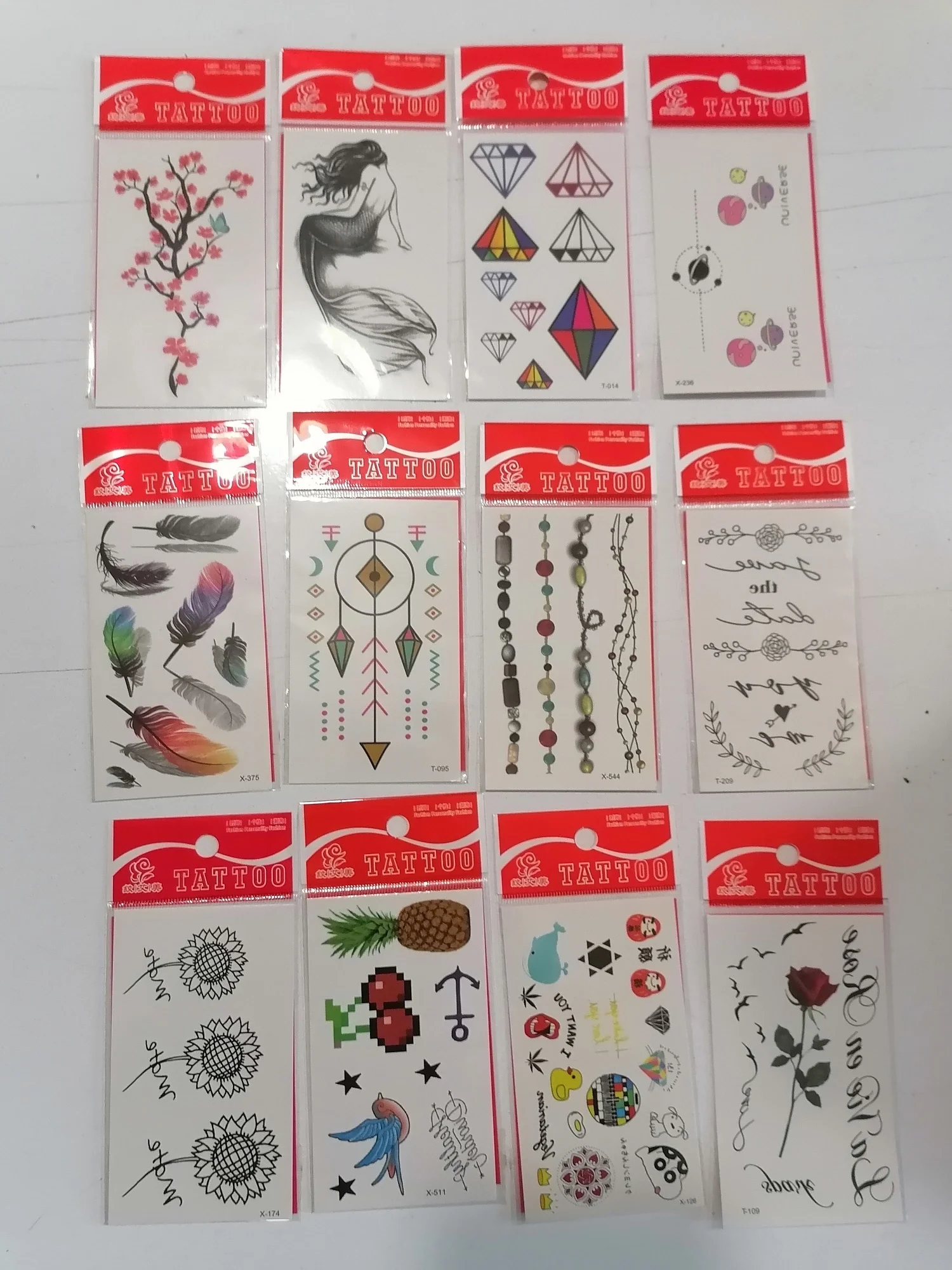 12 Adet Birden Minimal Yapıştırma Dövme Model 9