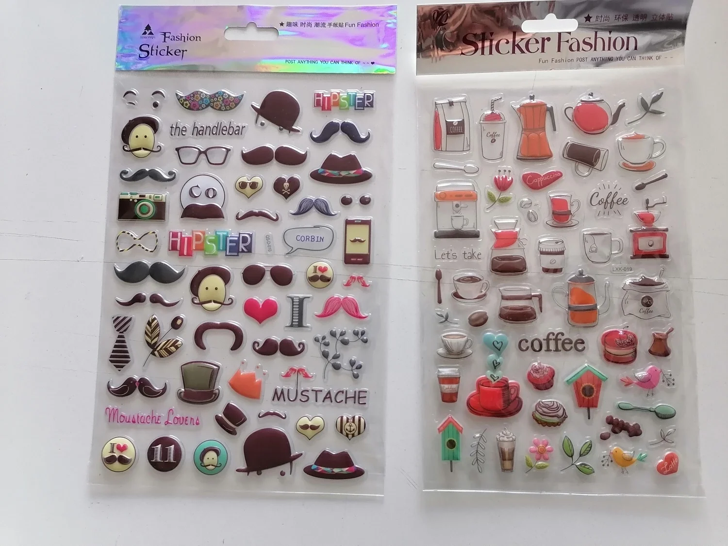 Coffe and Life 3D Kabartmalı Sticker Çıkartma seti