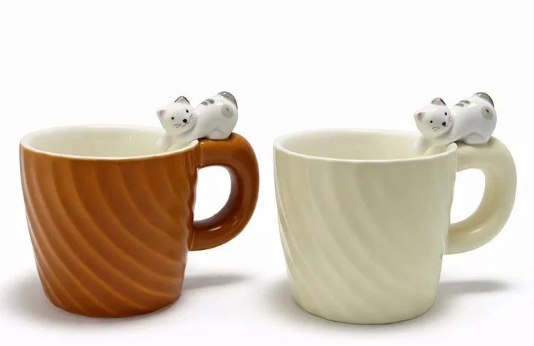 3D Kedi Figürlü Desenli Kupa Bardak Alk5033