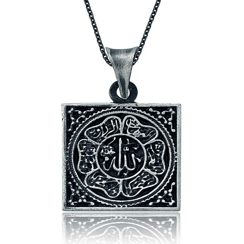 Gümüş Allah Yazılı Kolye