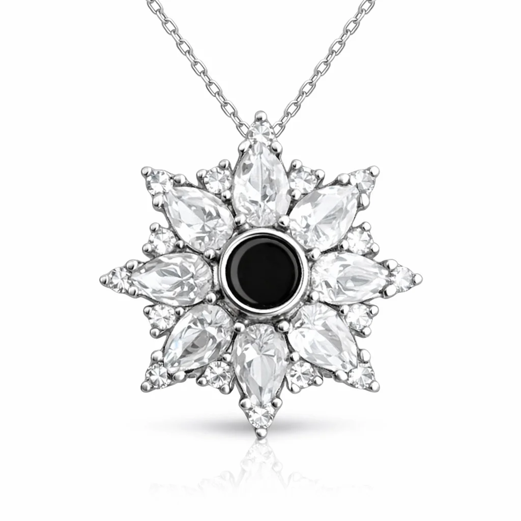 Gümüş 100 Dilde Seni Seviyorum Lotus Kadın Kolye