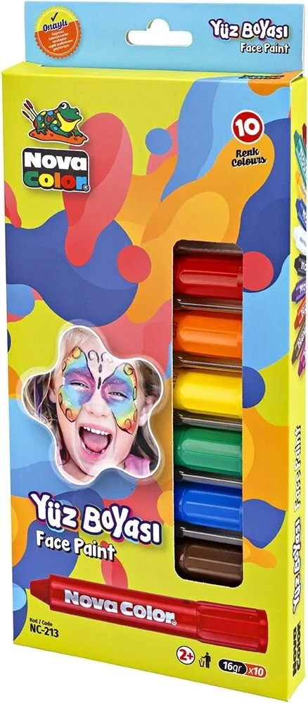 Nova Color Yüz Boyası 10 Renk Set
