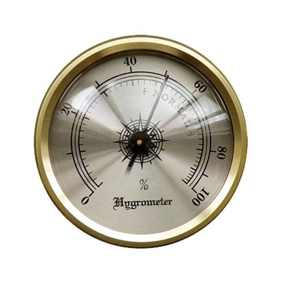 North Humidor Puro Nem Saati Higrometre Gold 3.5cm