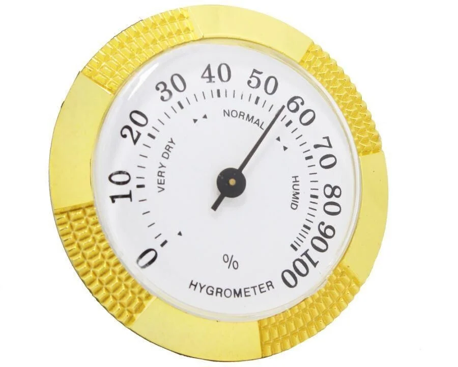 Angelo Puro Kutusu Humidor Nemölçer Higrometre 5cm Gold
