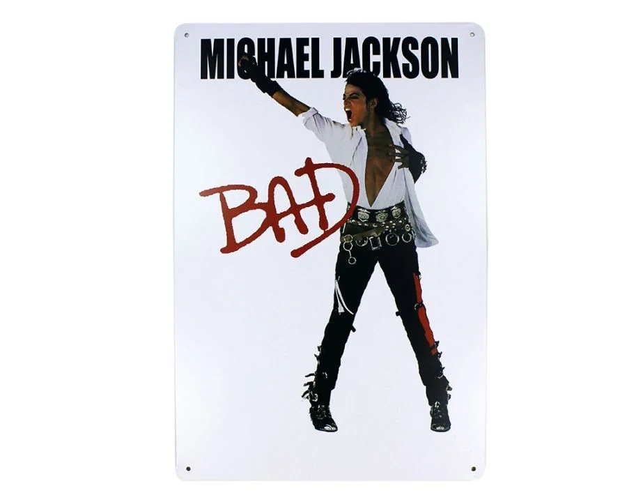 Dekoratif Vintage Metal Pano M.Jackson BAD 20x30
