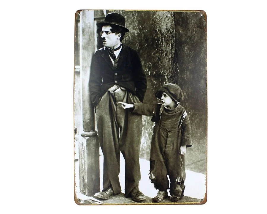 Dekoratif Vintage Metal Pano Chaplin 20x30