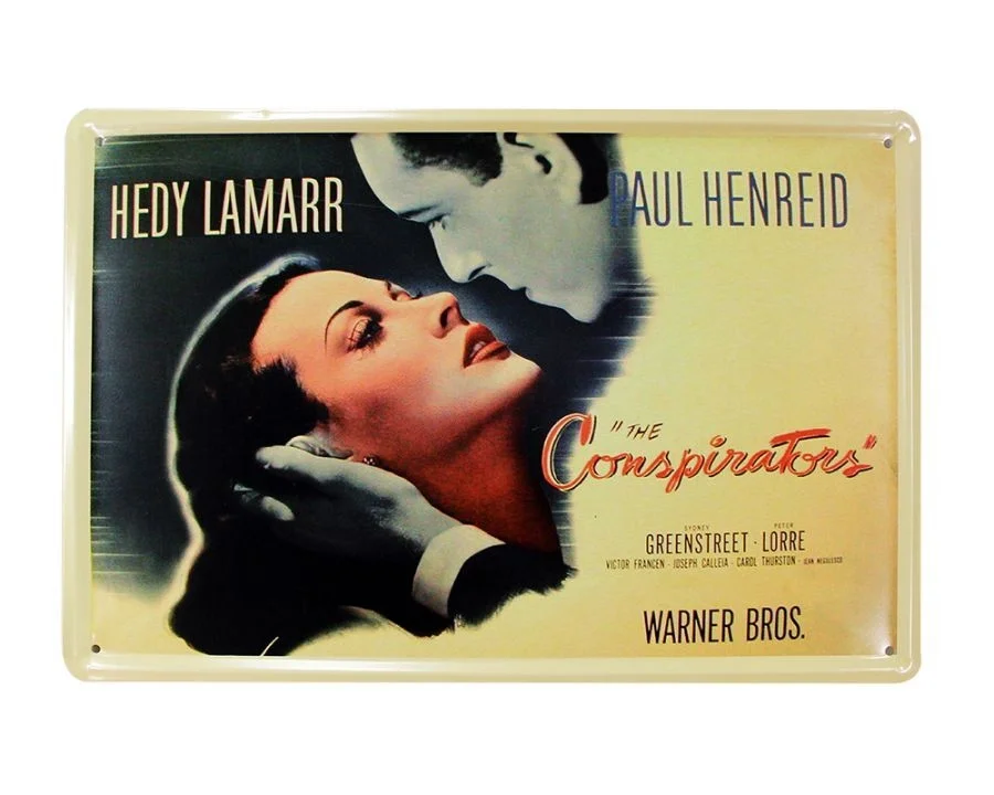 Dekoratif Vintage Metal Pano Conspirators 20x30