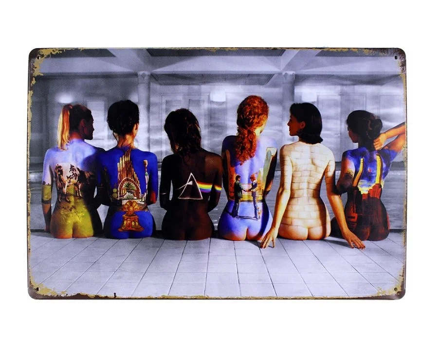 Dekoratif Vintage Metal Pano Lady Color 20x30
