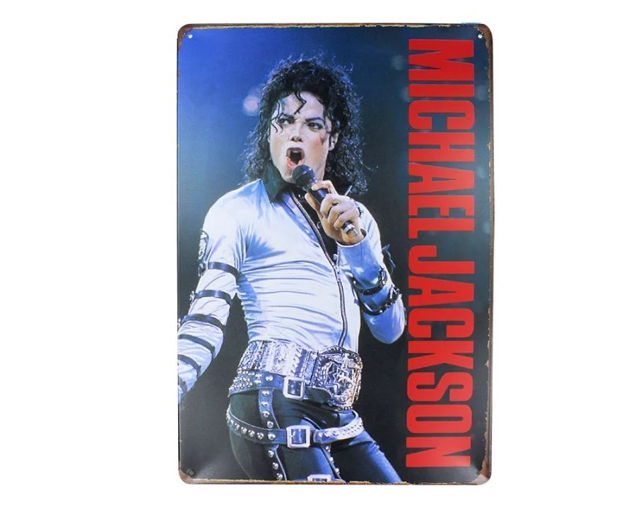 Dekoratif Vintage Metal Pano Michale Jackson 20x30