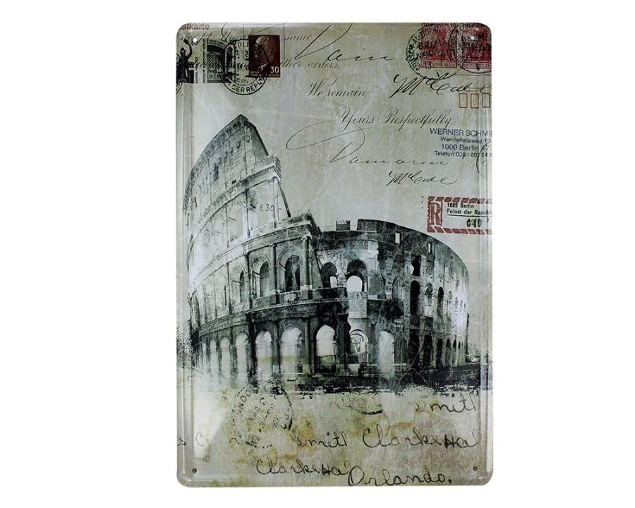 Dekoratif Vintage Metal Pano Kolezyum 20x30