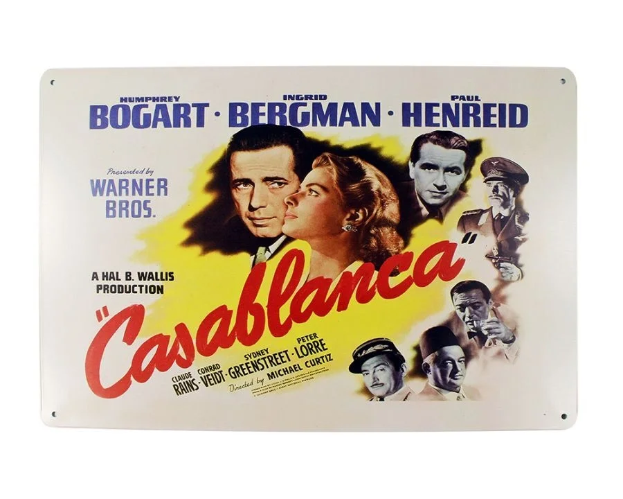 Dekoratif Vintage Metal Pano Casablanca 20x30