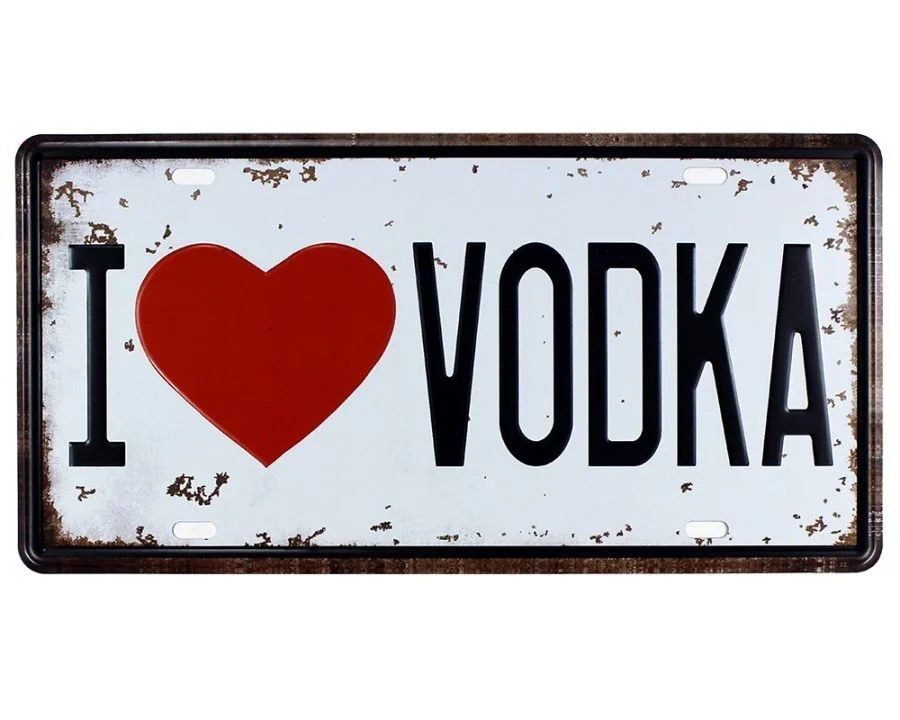 Vintage Metal Plaka Vodka 15x30