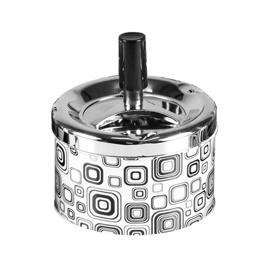 Bas-Çevir Metal Hazneli Siyah Beyaz Kareler 9cm