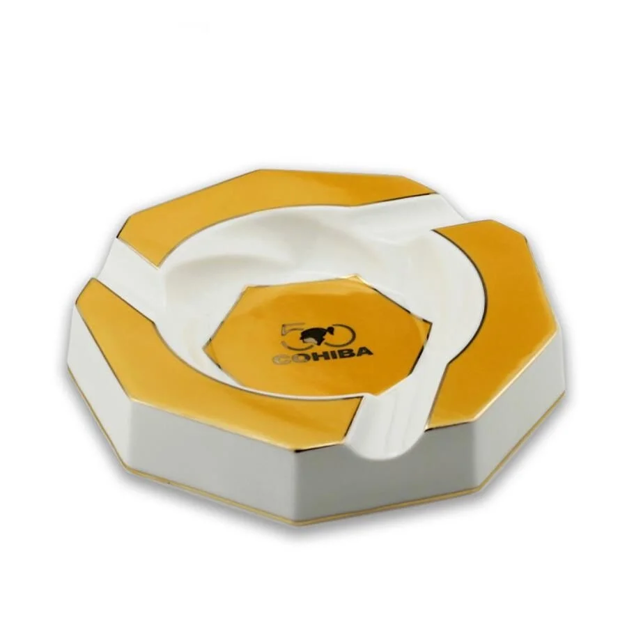 Cohiba 50.Yıl  9 Kenar Seramik Puro Küllüğü Sarı 3lü