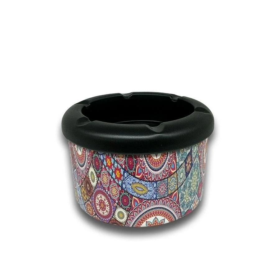 Mandala Desen Metal Mini Sigara Küllüğü Karışık 8cm