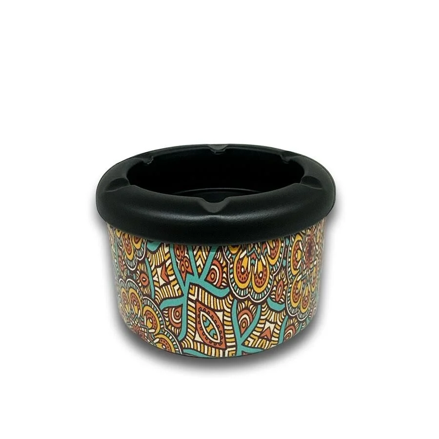 Mandala Desen Metal Mini Sigara Küllüğü Turkuaz 8cm