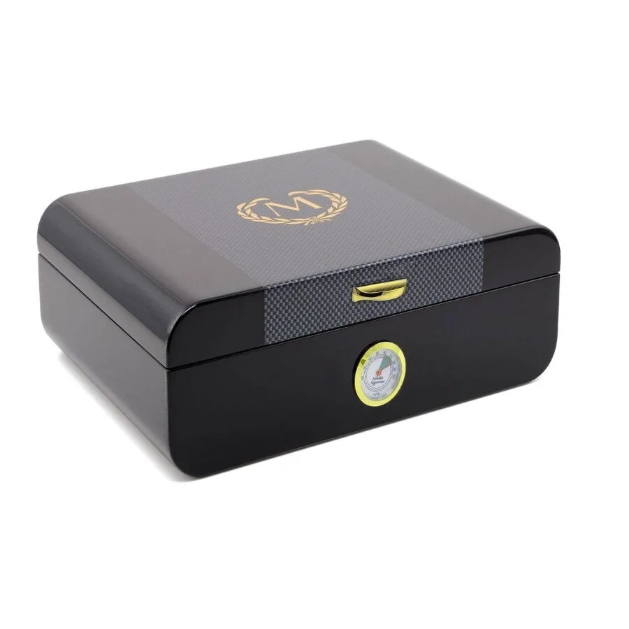 Racing Edition Karbon Dizayn Humidor Puro Kutusu Siyah 50's