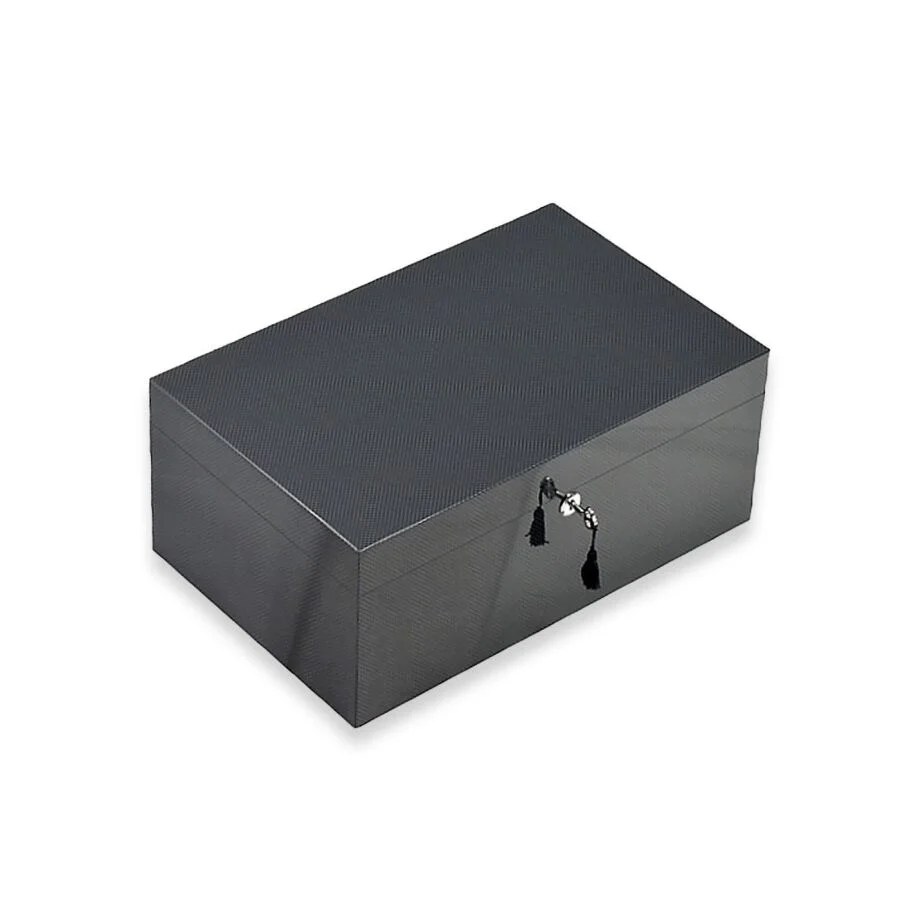 Lubinski İtaly Humidor Puro Kutusu Karbon Desen 120's