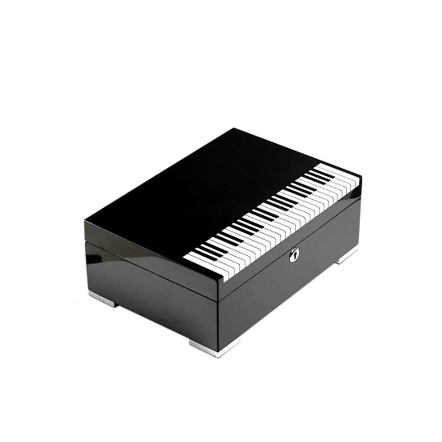 Lubinski İtaly Humidor Puro Kutusu Piano Parlak Siyah 40's