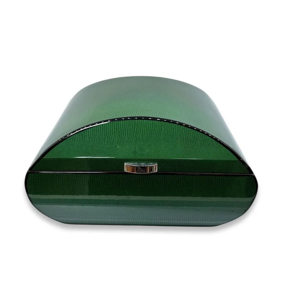 Lubinski İtaly Oval Humidor Puro Kutusu Lizard Yeşil 60's